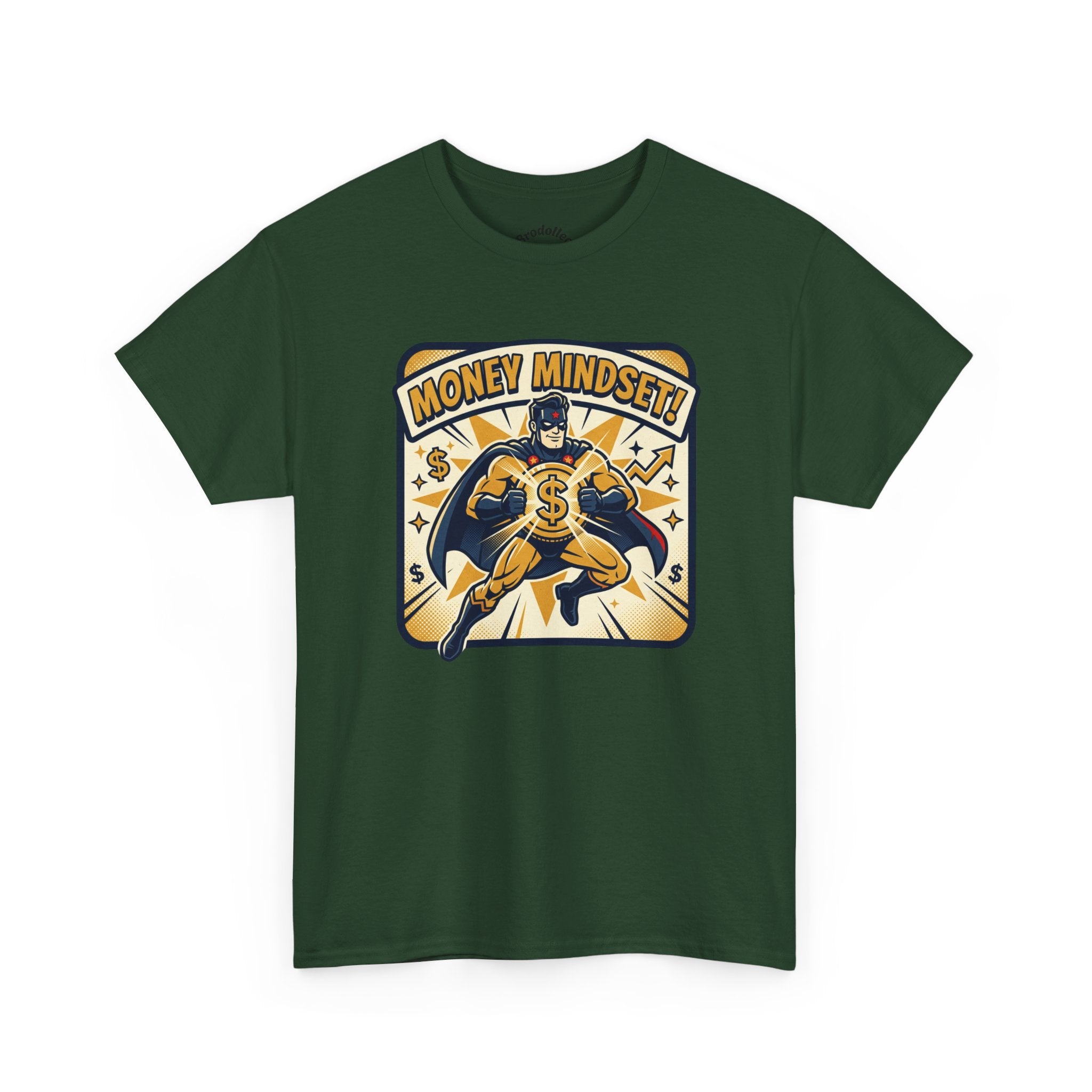 Money Mindset Tee — Retro Superhero Cash Graphic T-Shirt