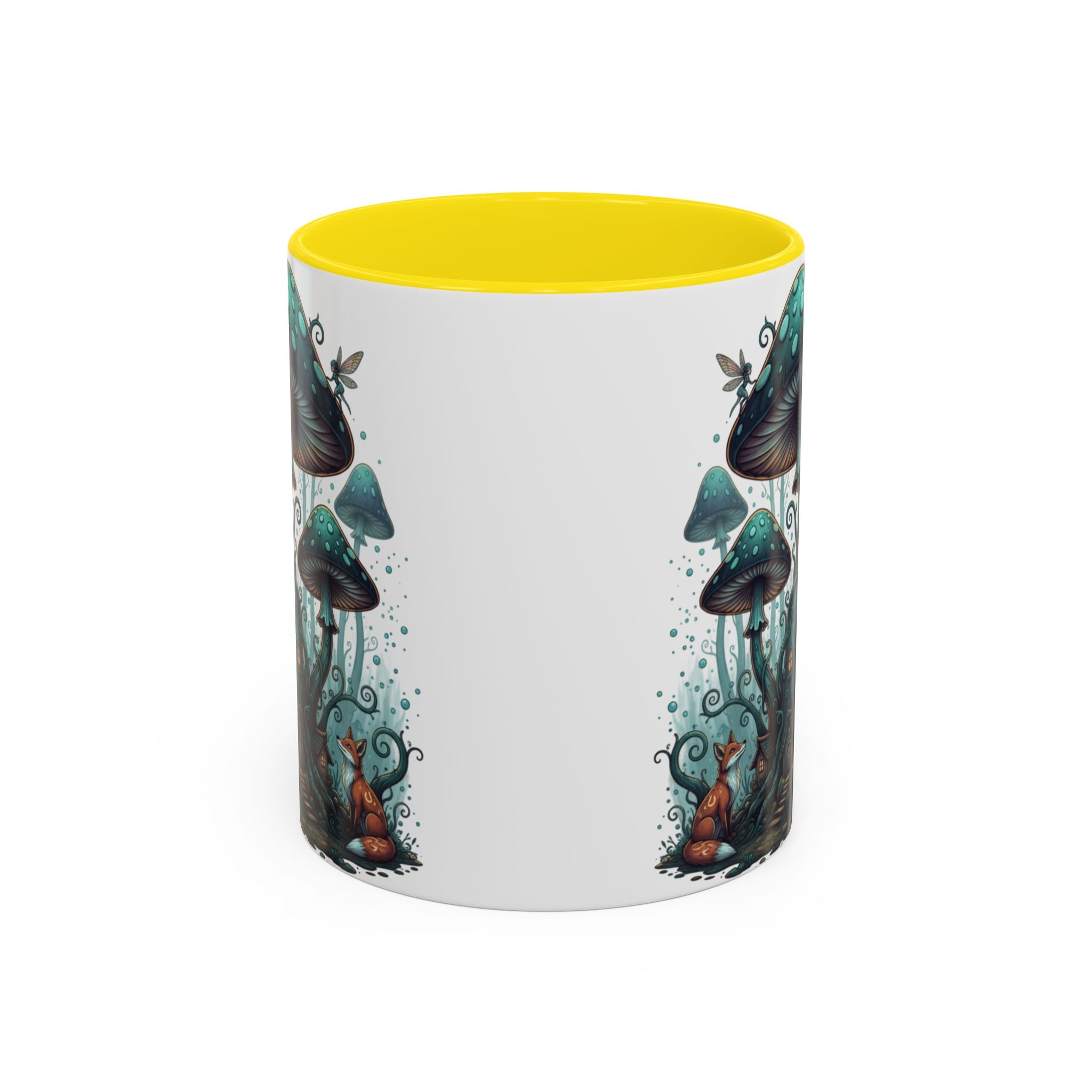 Enchanted Mushroom Cottage Coffee Mug — Fantasy Forest Accent Mug