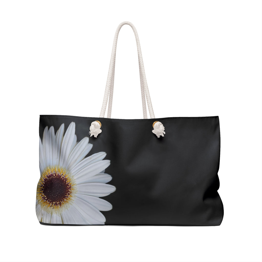 Daisy Black Weekender Bag – Floral Oversized Travel Tote