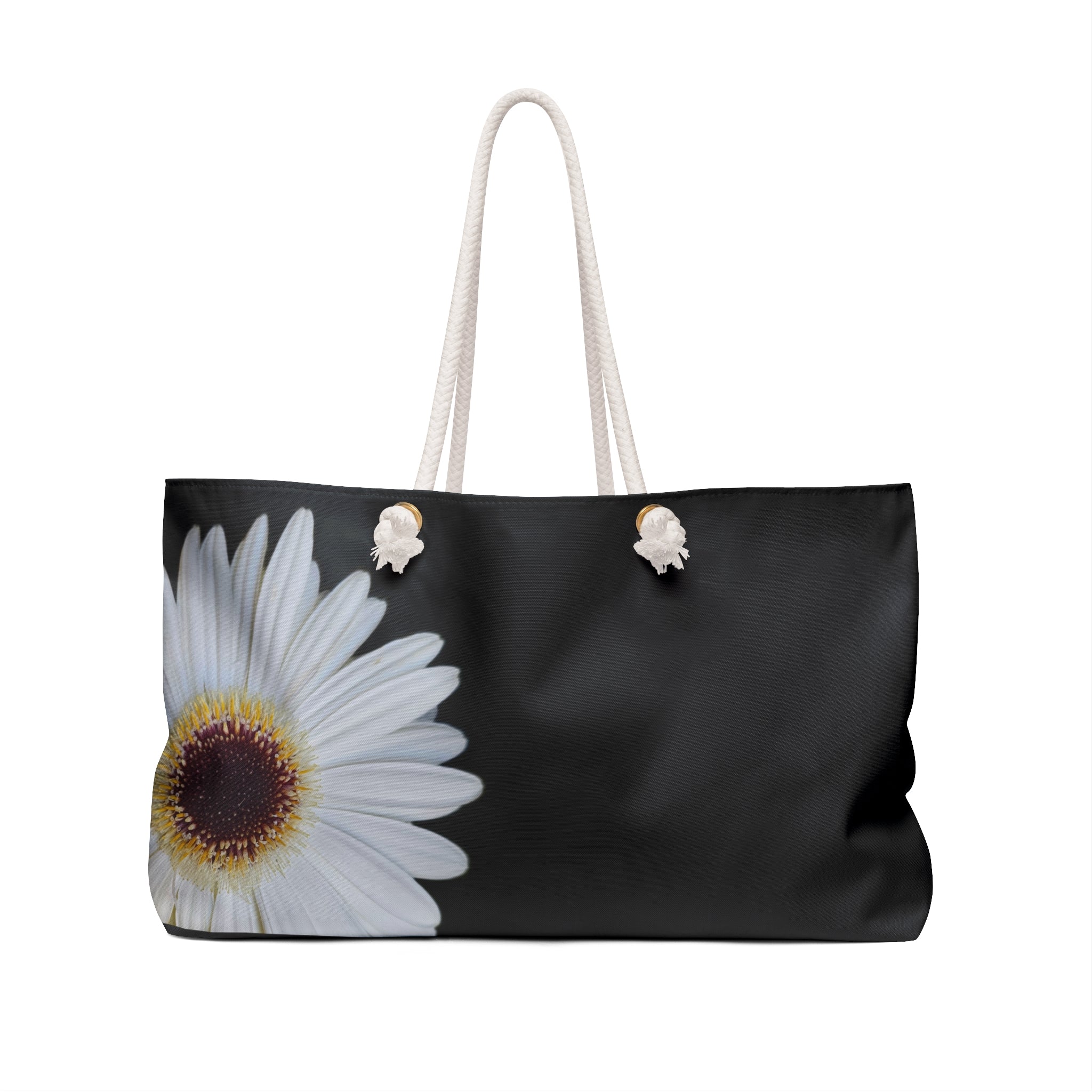 Daisy Black Weekender Bag – Floral Oversized Travel Tote