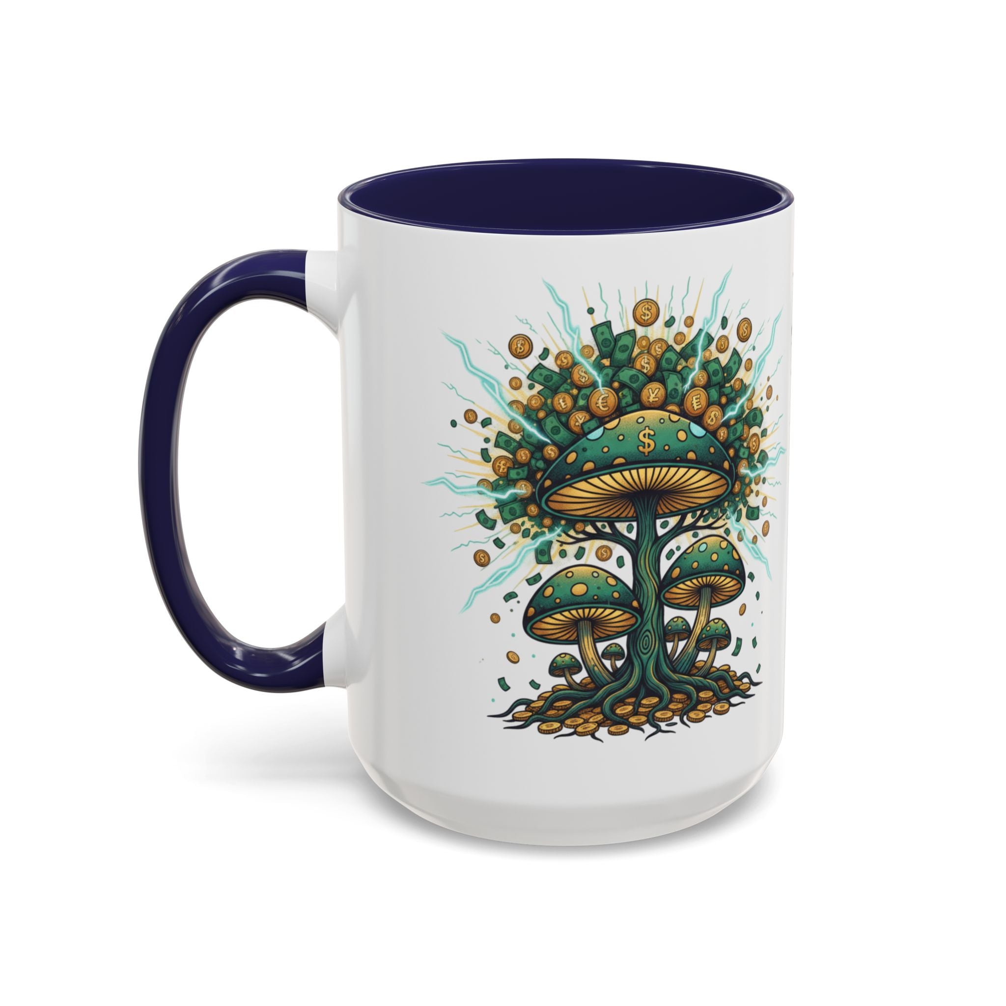 Accent Coffee Mug — 'Money Flows to Me Freely' Mushroom Abundance Design (11/15oz)