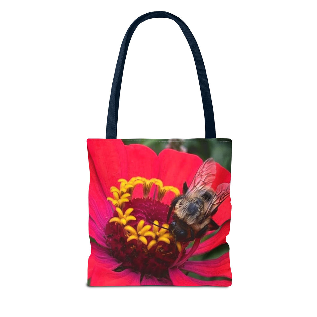 Floral Bee Tote Bag — Red Zinnia Garden Shopper