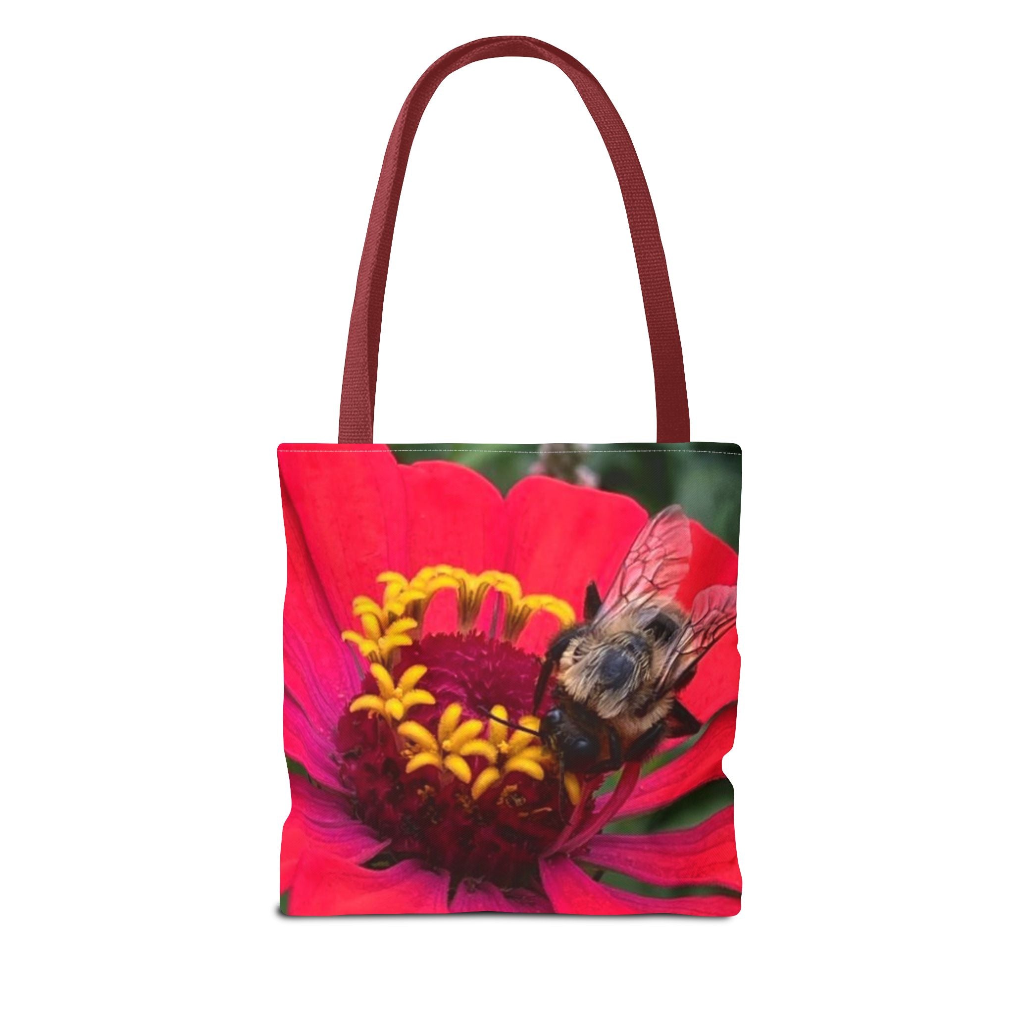 Floral Bee Tote Bag — Red Zinnia Garden Shopper