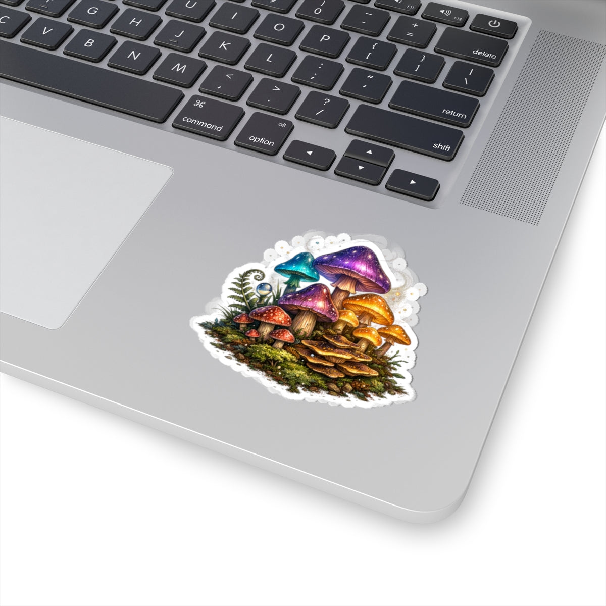 Psychedelic Mushroom Sticker — Colorful Fantasy Mushroom Kiss-Cut Decal