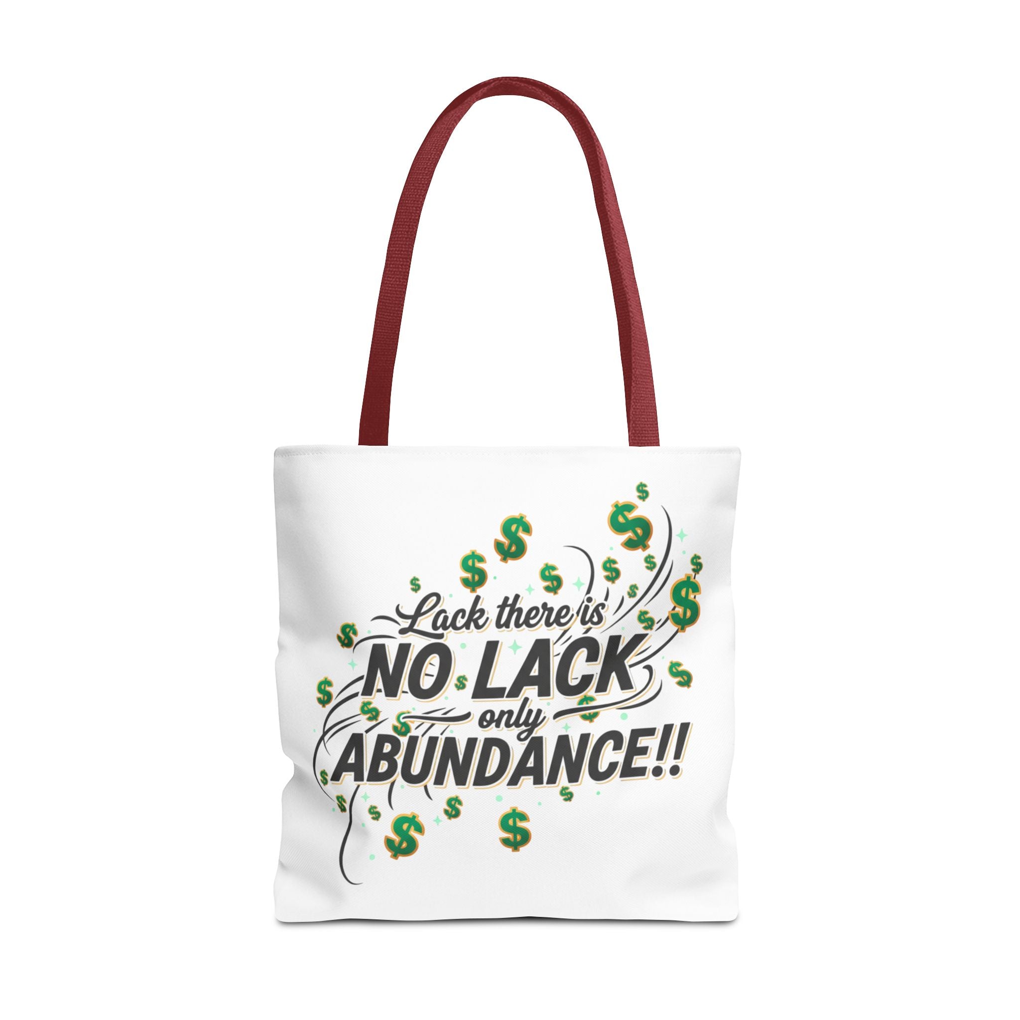 Abundance Tote Bag — "No Lack Only Abundance" Motivational Money Design