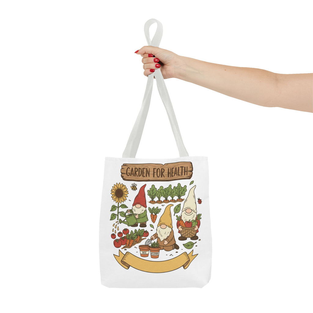 Garden Gnome Tote Bag - "Garden For Health" Cute Eco Shopper
