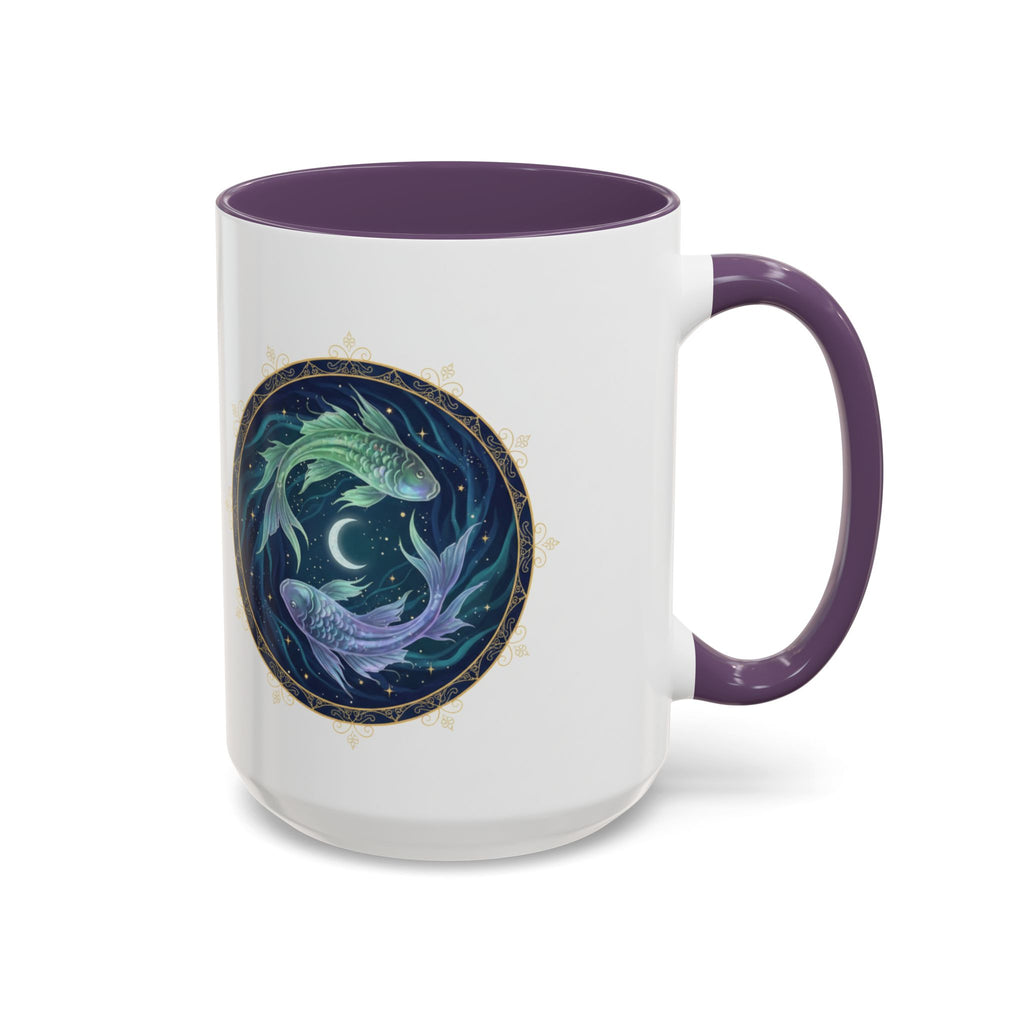 Koi Yin Yang Coffee Mug — Celestial Fish Moon Ceramic Accent Mug (11/15oz)