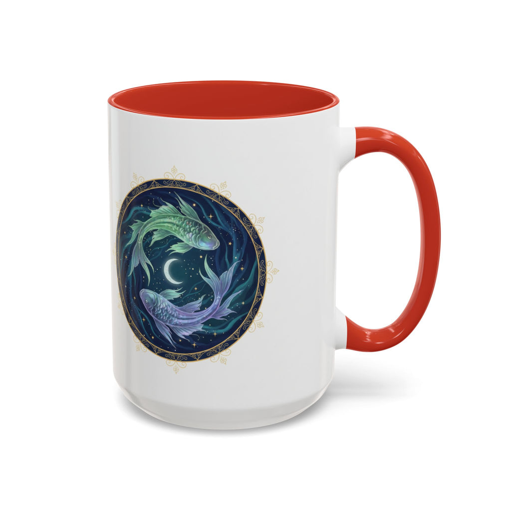 Koi Yin Yang Coffee Mug — Celestial Fish Moon Ceramic Accent Mug (11/15oz)