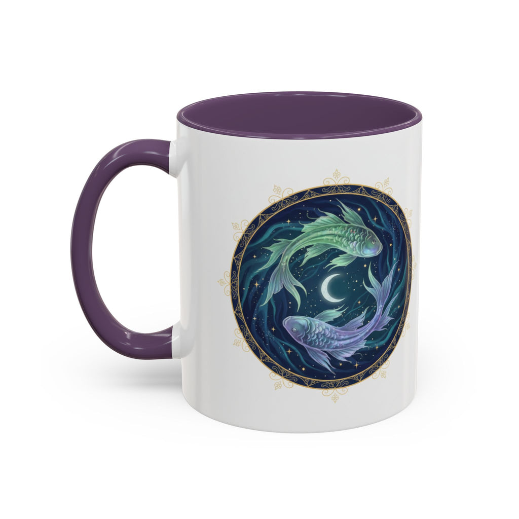 Koi Yin Yang Coffee Mug — Celestial Fish Moon Ceramic Accent Mug (11/15oz)