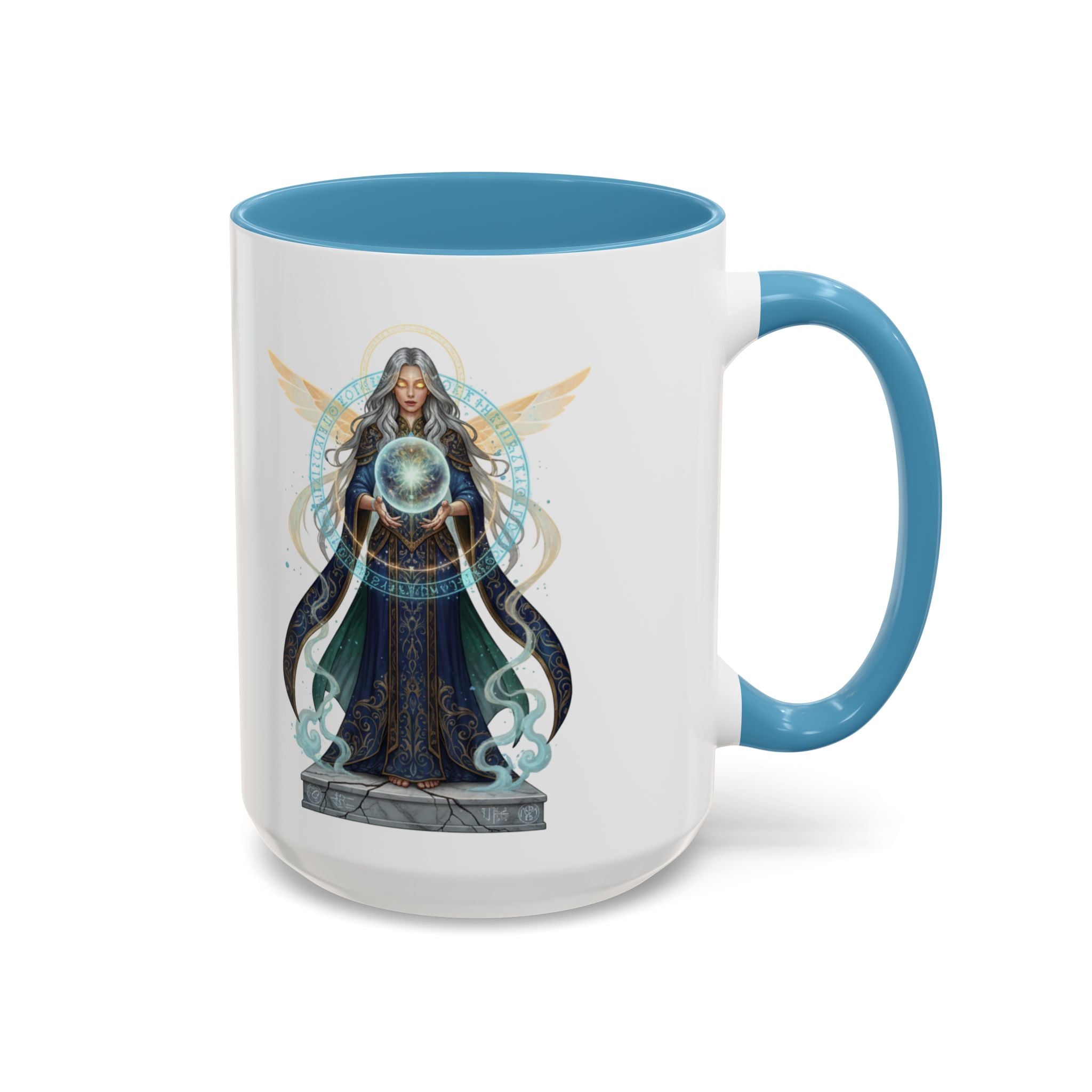 Mystic Oracle Coffee Mug — Woman with Crystal Ball Accent Mug