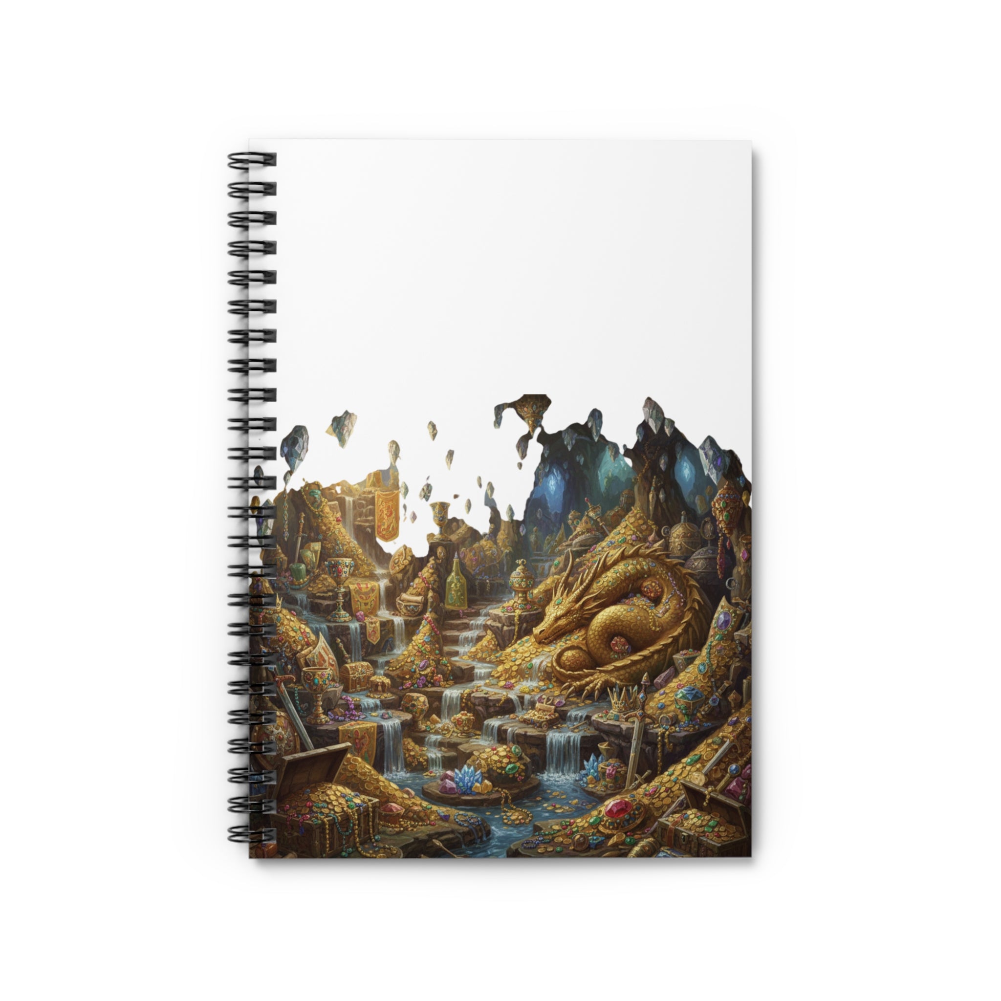 Dragon Hoard Spiral Notebook — Fantasy Treasure Art Ruled Journal