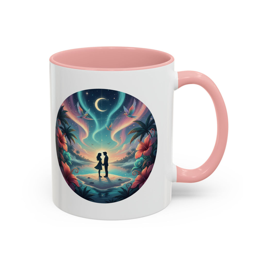 Tropical Sunset Coffee Mug — Romantic Beach Couple Accent Mug (11/15 oz)