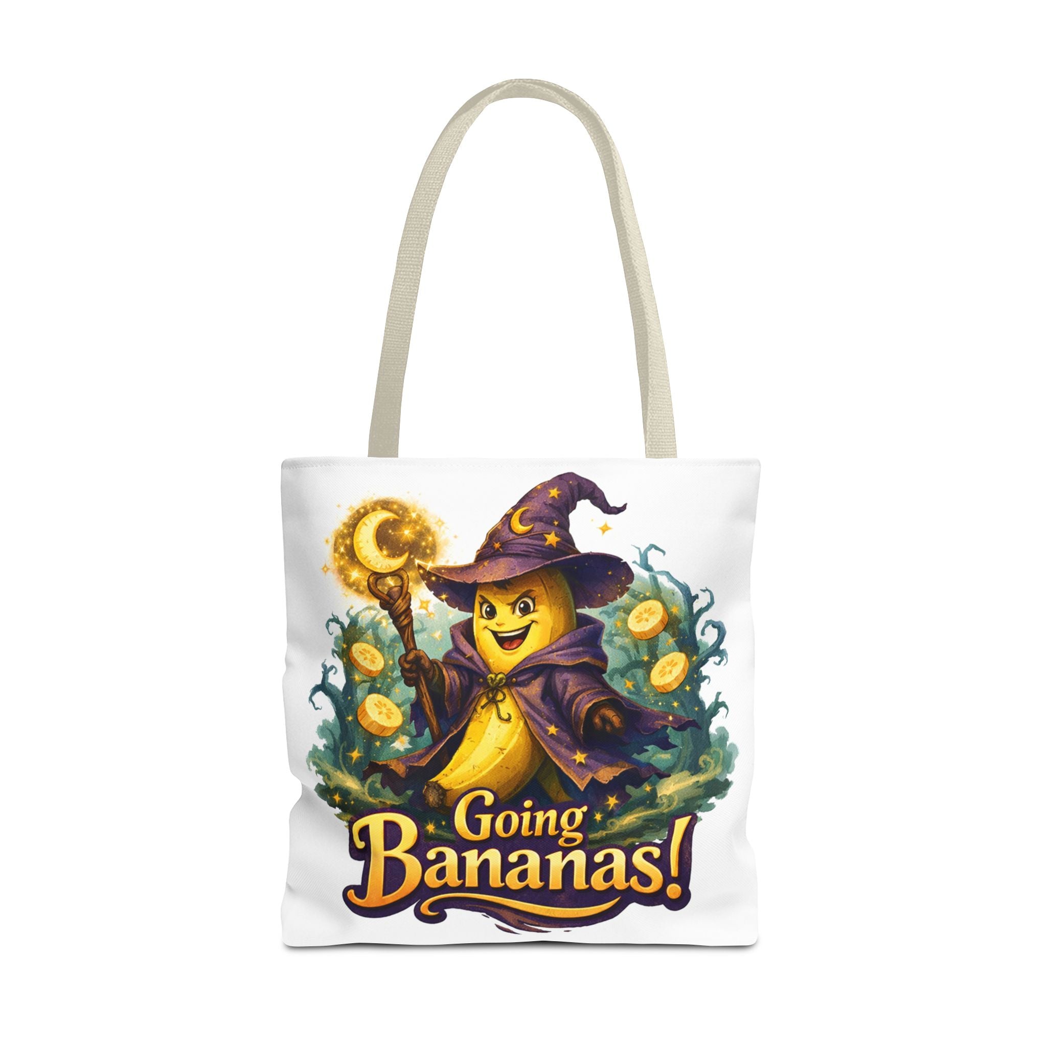 Going Bananas! Witch Banana Tote Bag — Cute Halloween Grocery & Trick-or-Treat Tote
