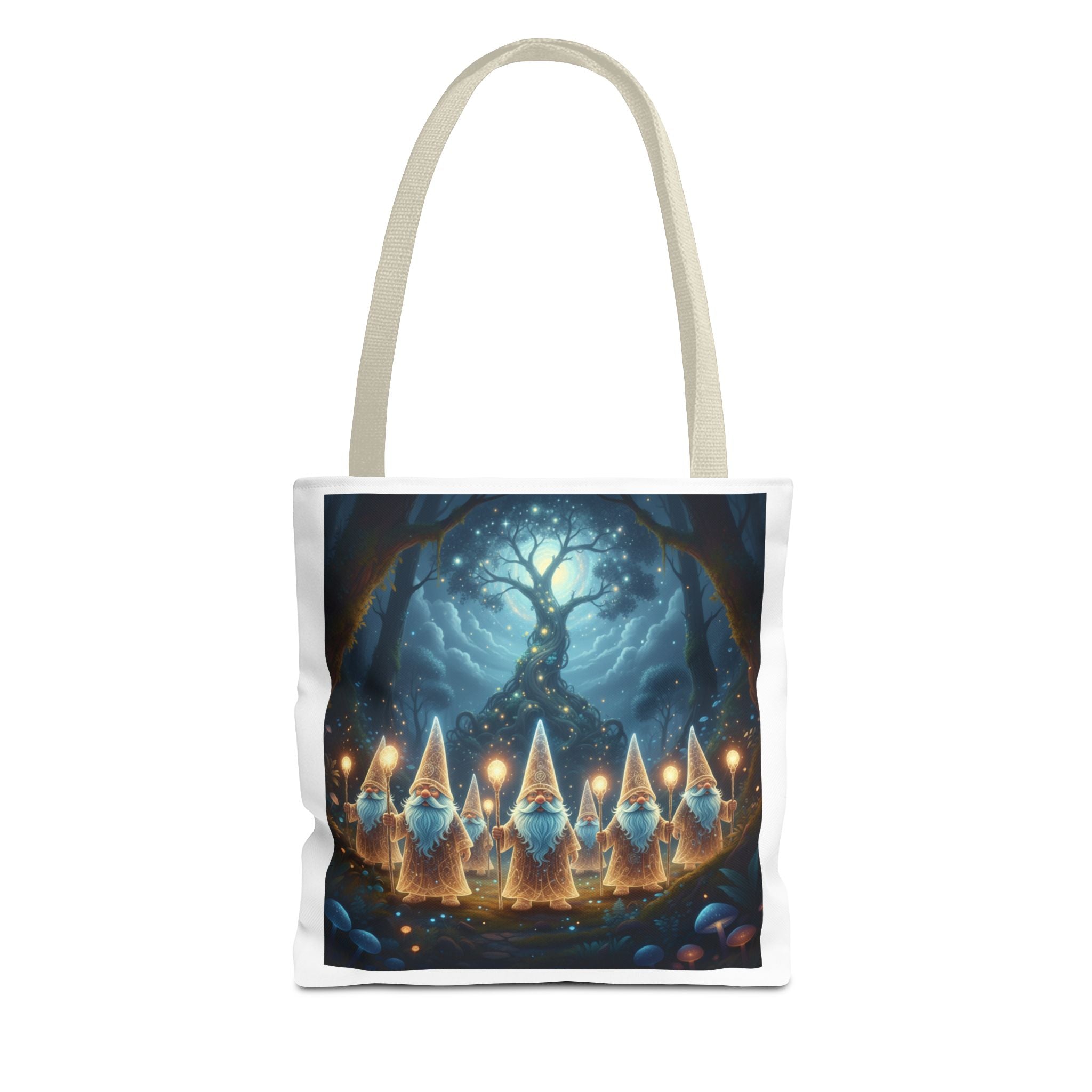 Mystical Gnome Forest Tote Bag — Candlelight Woodland Magic AOP