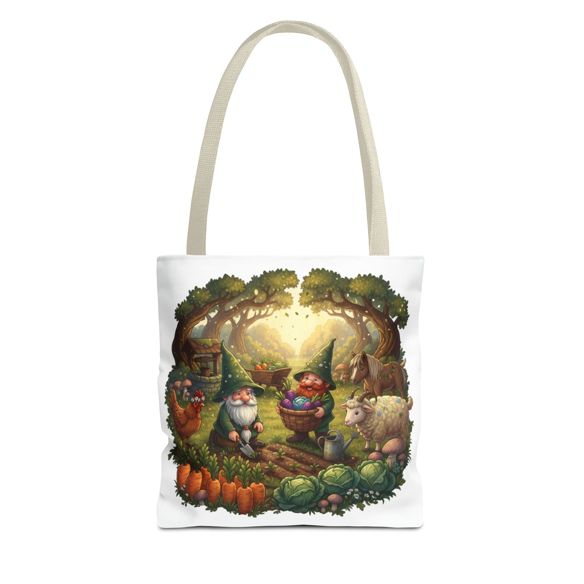 Gnome Garden Tote Bag — Whimsical Woodland Market Illustration