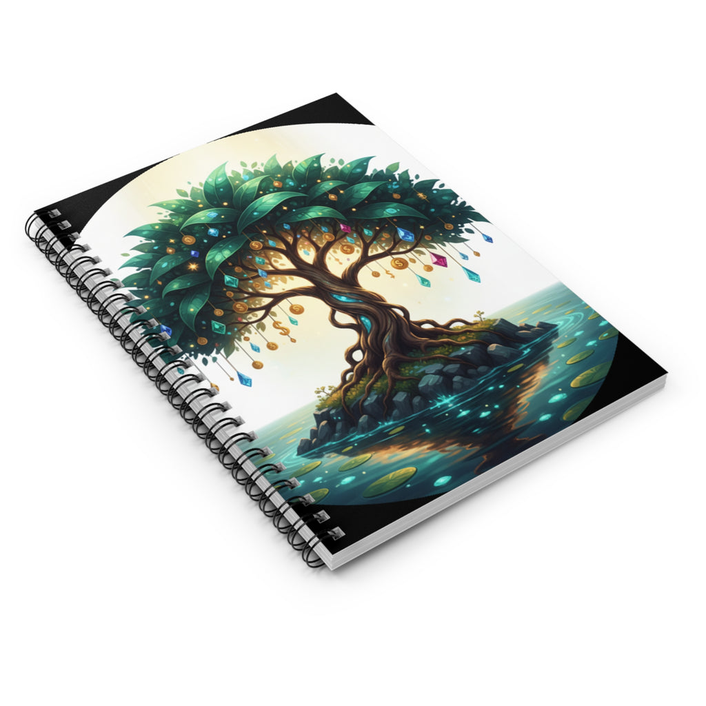 Enchanted Tree Spiral Notebook — Ruled Journal with Mystic Island Artwork