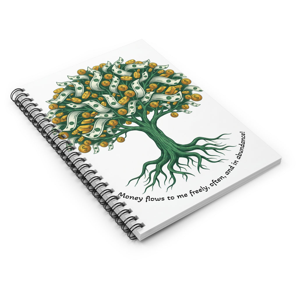 Money Tree Spiral Notebook — Ruled Journal for Finance Notes & Goal Planning