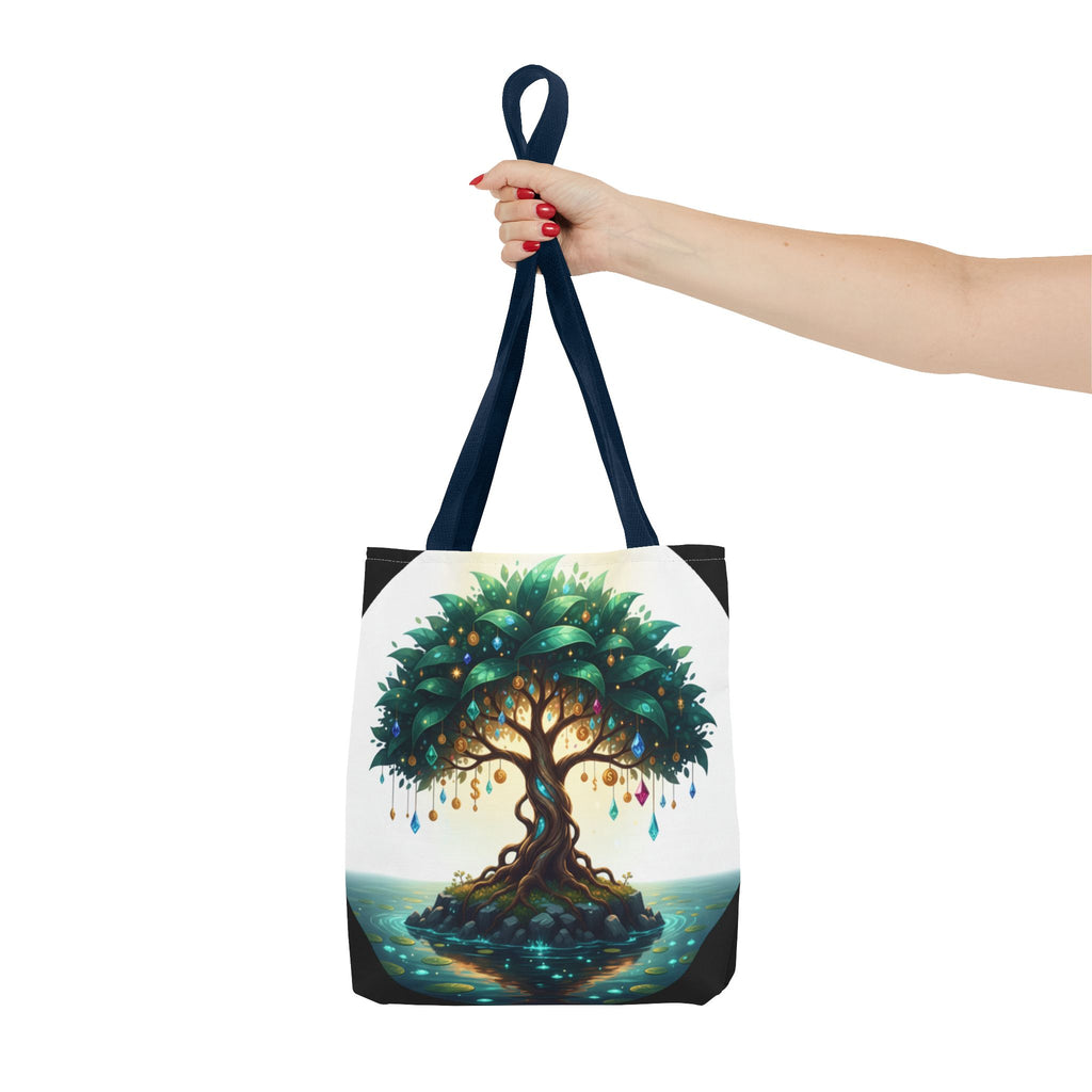 Enchanted Tree Tote Bag - Mystical Gem-Decorated Tree All-Over Print