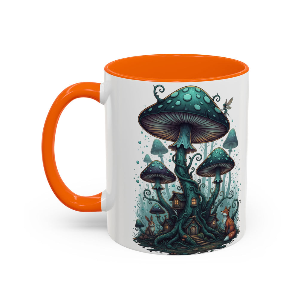 Enchanted Mushroom Cottage Coffee Mug — Fantasy Forest Accent Mug