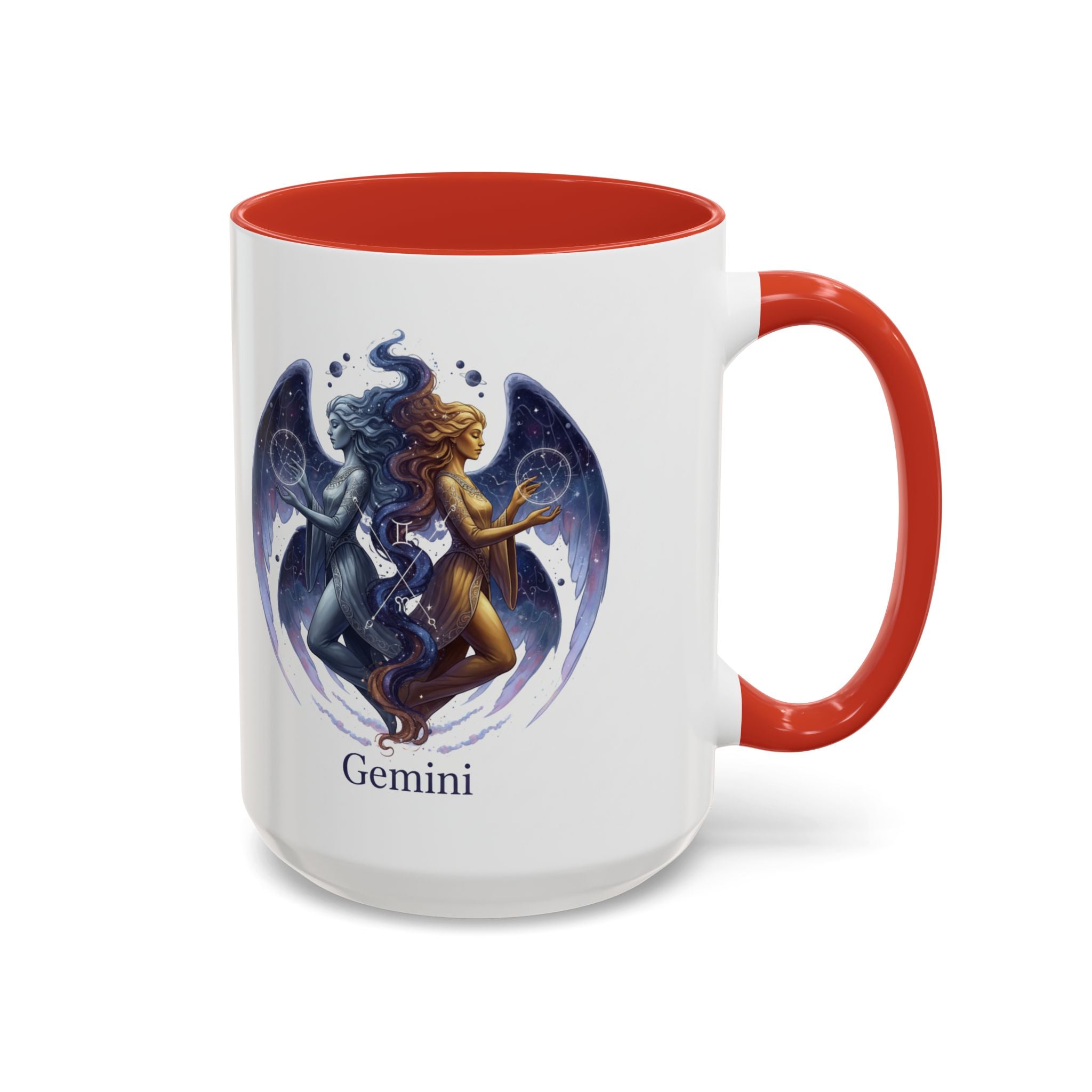 Gemini Zodiac Coffee Mug — Twin Stars Astrology Accent Mug (11/15oz)