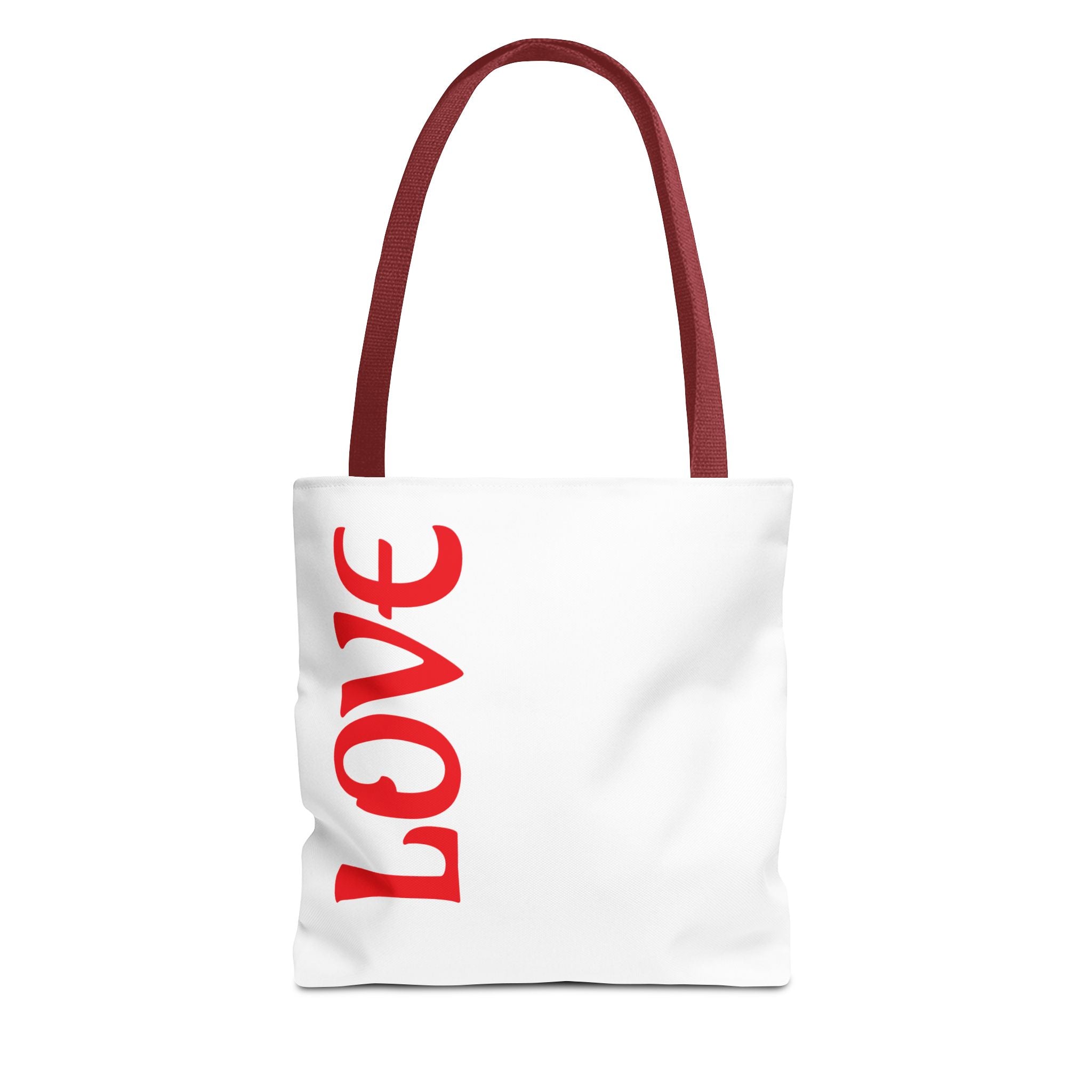 LOVE Vertical Red Tote Bag – Romantic Valentine’s Day Canvas Tote