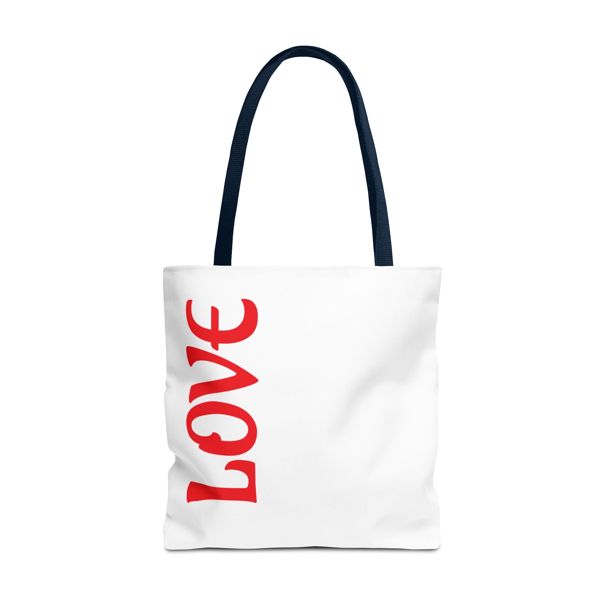 LOVE Vertical Red Tote Bag – Romantic Valentine’s Day Canvas Tote