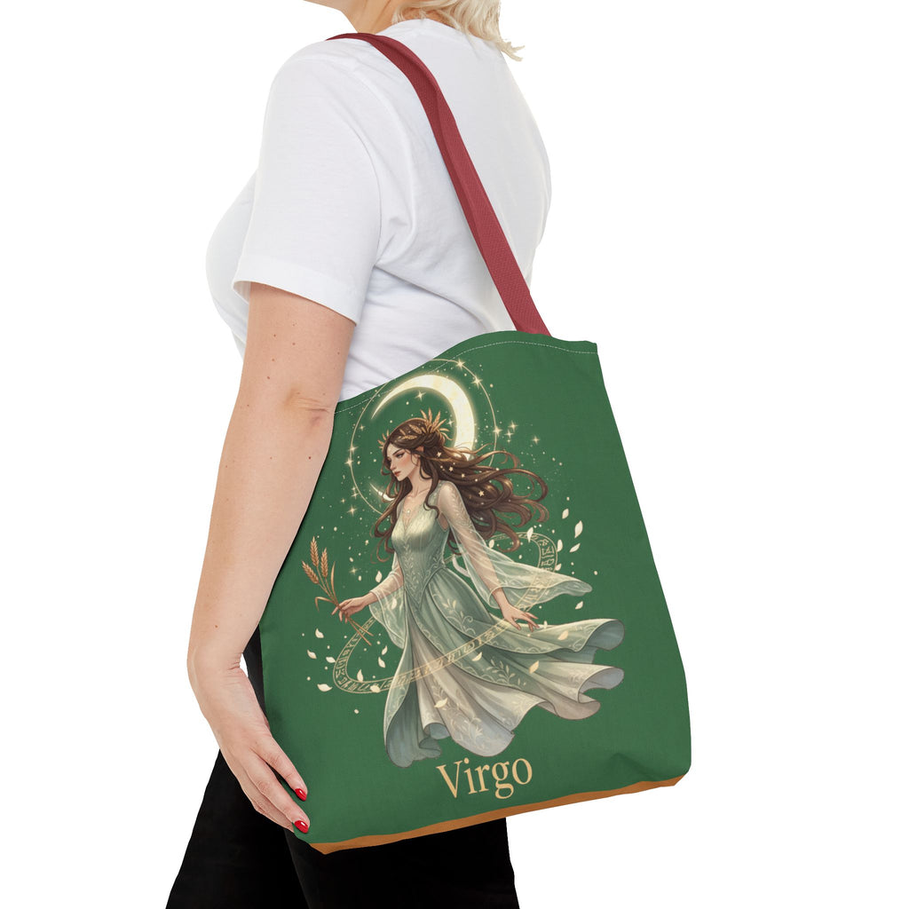 Mystic Moon Goddess Tote Bag — Ethereal Green All-Over Print Tote
