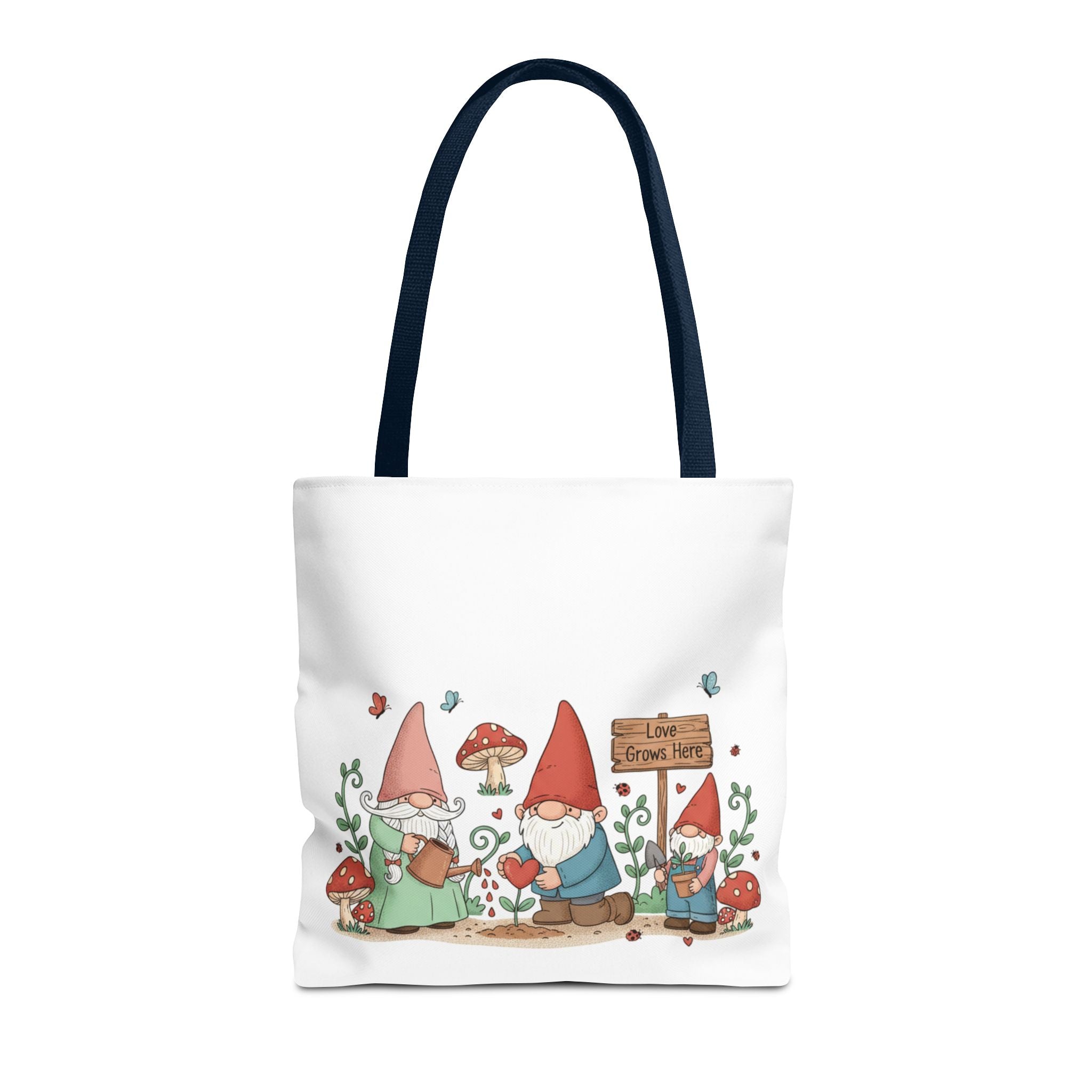 Gnome Garden Tote Bag – Cute Mushroom Gnomes All-Over Print
