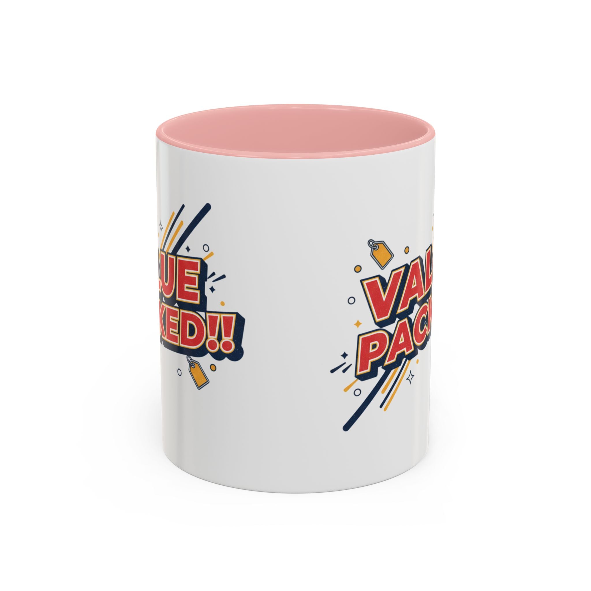Value Packed!! Accent Coffee Mug — Bold Retro Comic Graphic (11/15 oz)