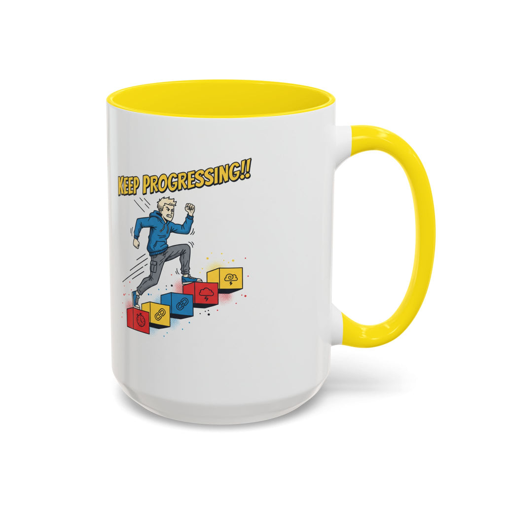 Keep Progressing Coffee Mug — Motivational Accent Mug (11/15oz)