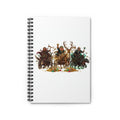 Fantasy Adventurers Notebook — Dwarven Warriors & Stag Illustration Spiral Journal