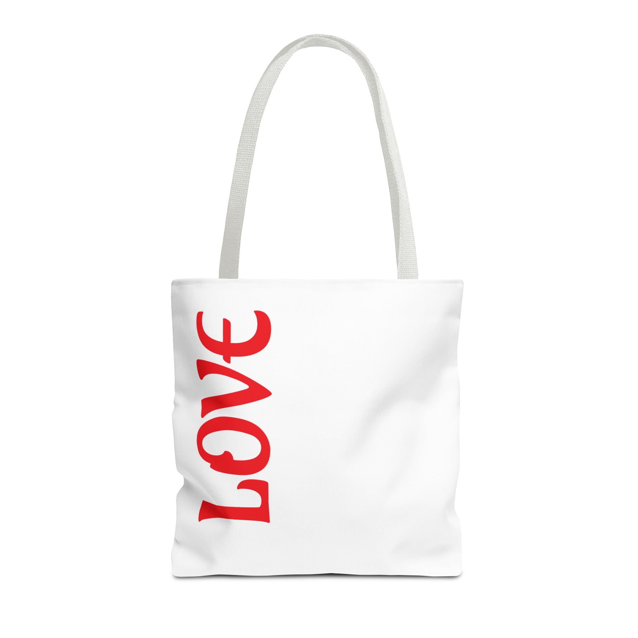 LOVE Vertical Red Tote Bag – Romantic Valentine’s Day Canvas Tote