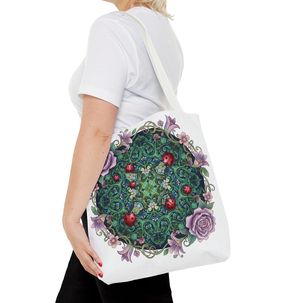 Floral Mandala Tote Bag – Ladybug & Rose Garden AOP Tote