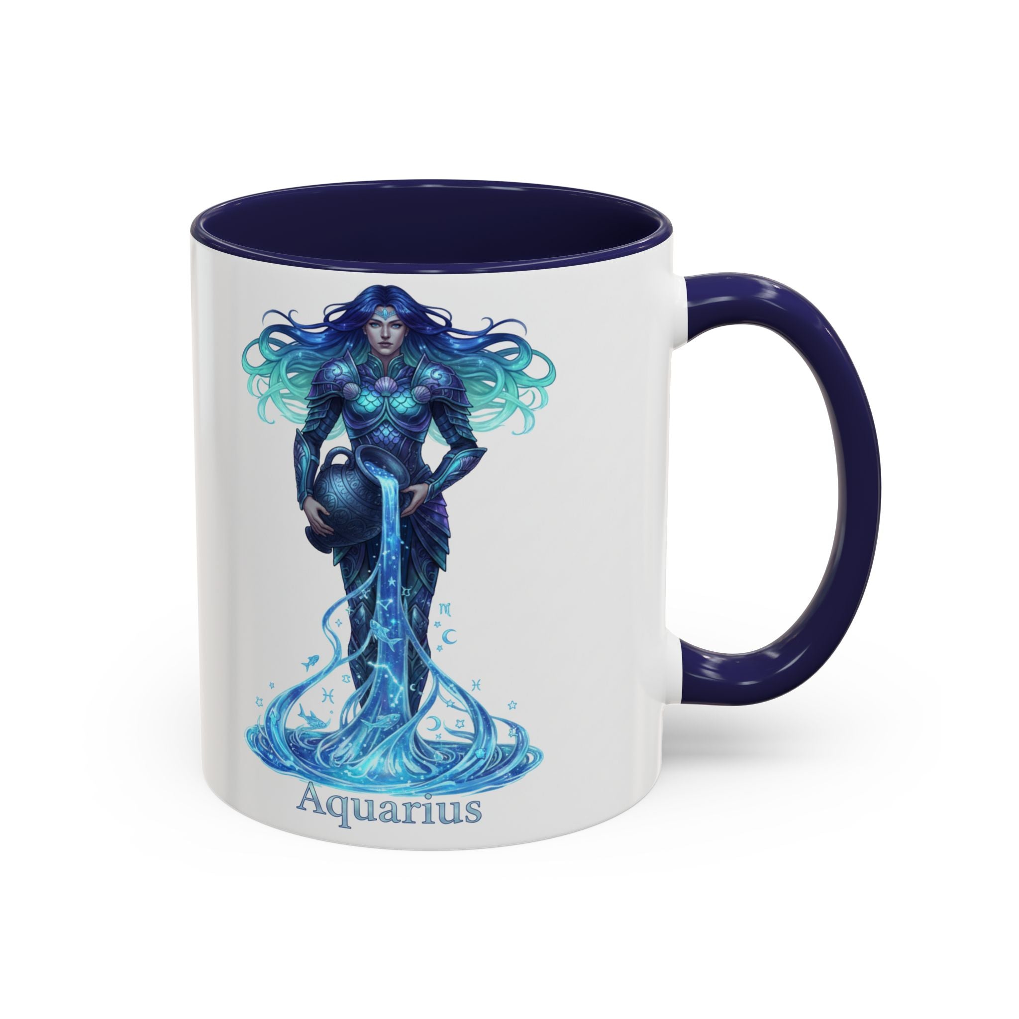 Aquarius Zodiac Coffee Mug — Water Bearer Astrology Accent Mug