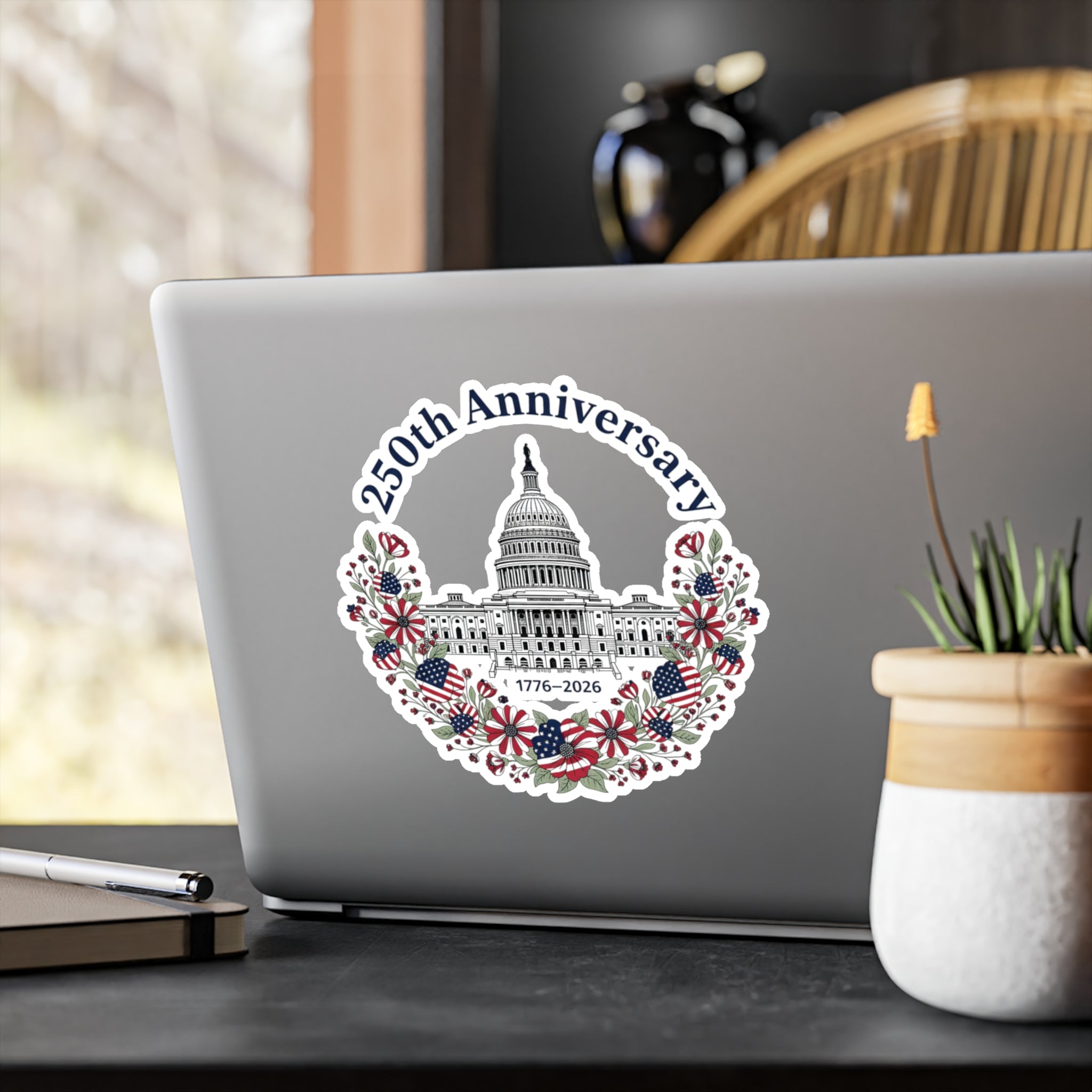 250th Anniversary Capitol Kiss-Cut Vinyl Decal — 1776–2026 Patriotic Sticker