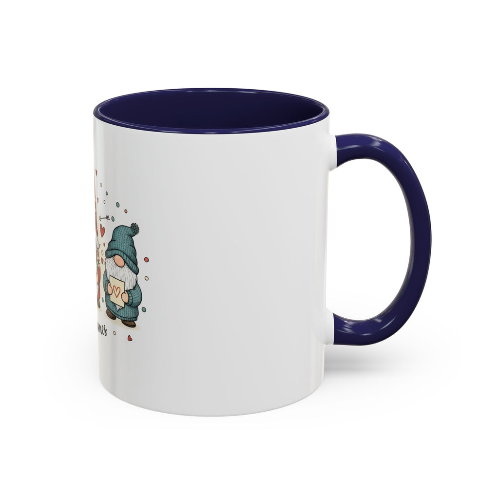 Love Gnomes Accent Coffee Mug — Cute Valentine Heart Gnome Tea Cup (11/15oz)