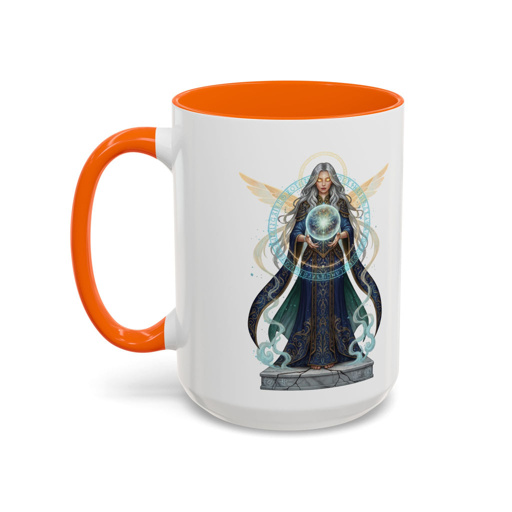 Mystic Oracle Coffee Mug — Woman with Crystal Ball Accent Mug