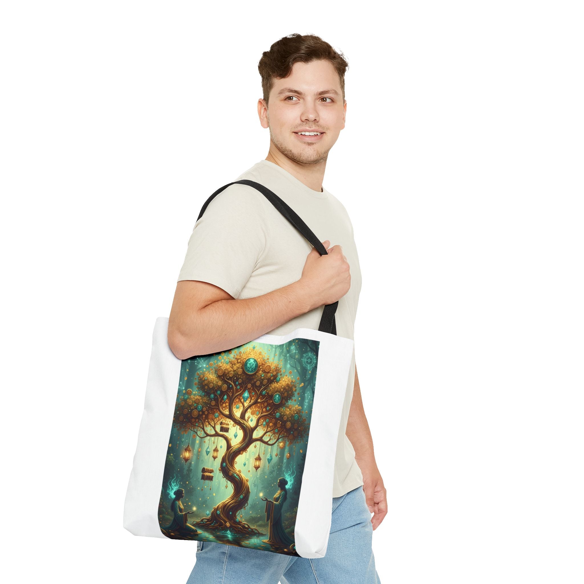 Enchanted Tree Tote Bag — Magical Night Forest Art AOP