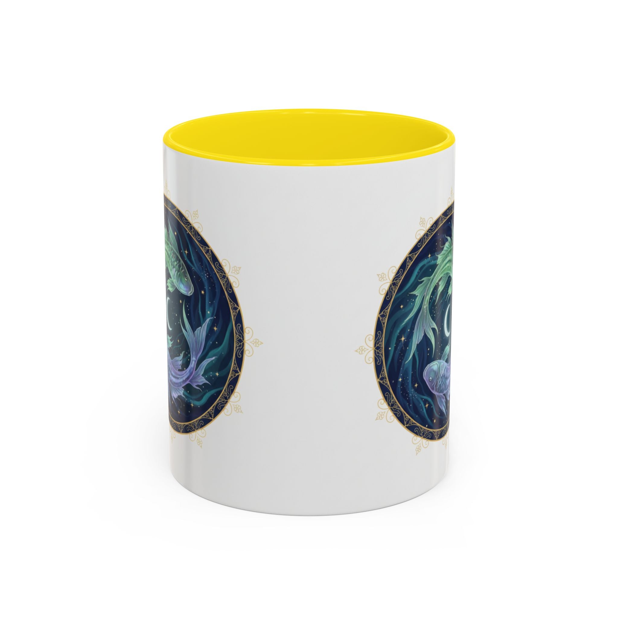 Koi Yin Yang Coffee Mug — Celestial Fish Moon Ceramic Accent Mug (11/15oz)