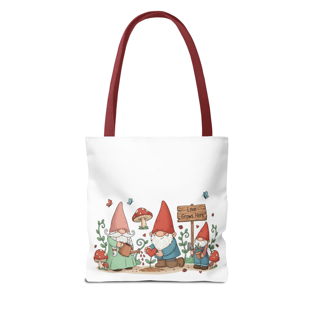 Gnome Garden Tote Bag – Cute Mushroom Gnomes All-Over Print