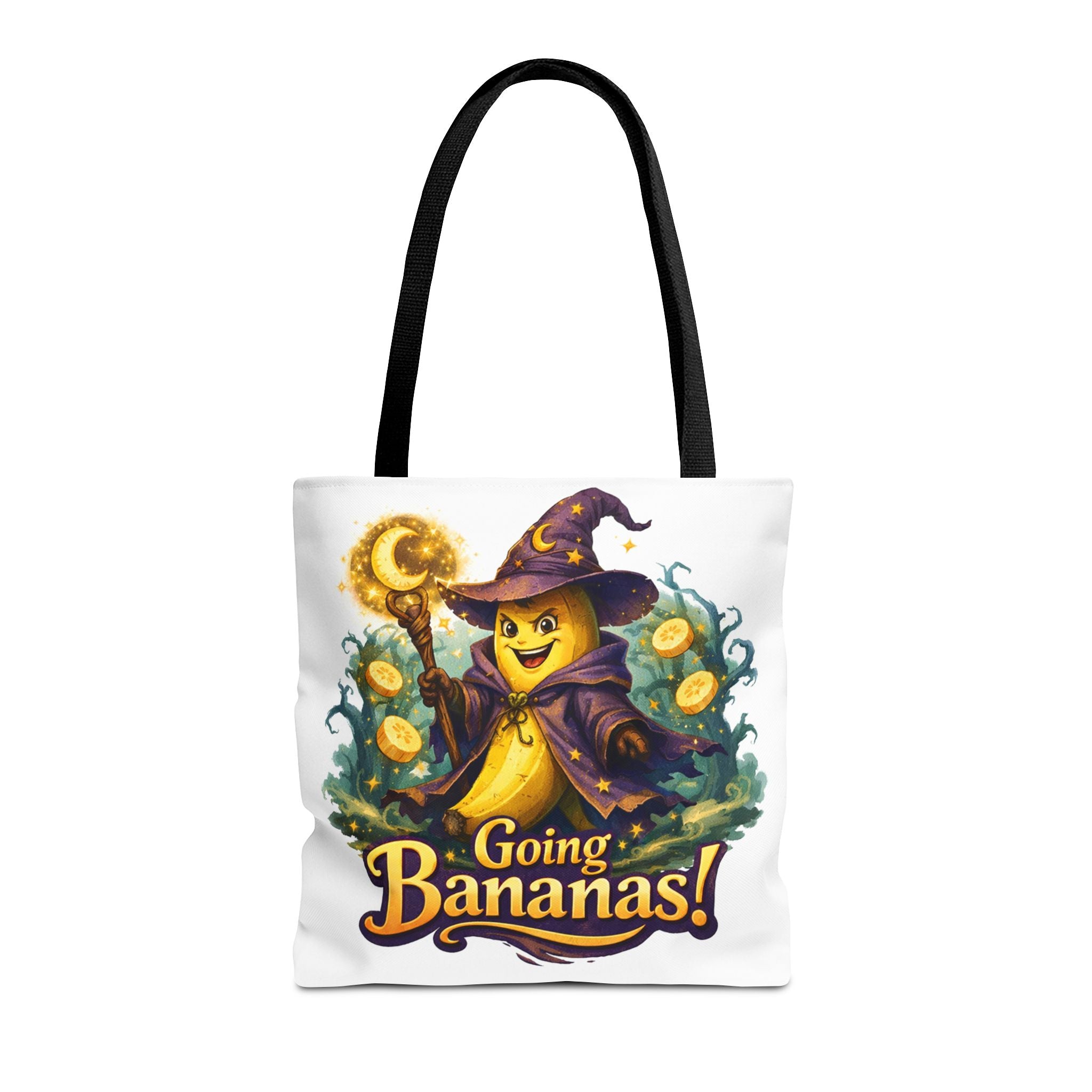 Going Bananas! Witch Banana Tote Bag — Cute Halloween Grocery & Trick-or-Treat Tote