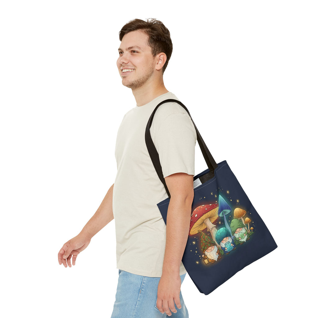 Mushroom Gnome Tote Bag — Whimsical Forest Fairycore AOP Tote