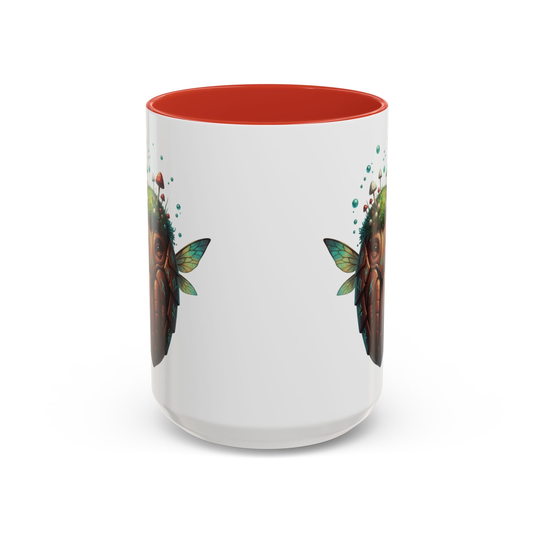 Mushroom Forest Mask Accent Coffee Mug — Fantasy Woodland Creature 11/15oz