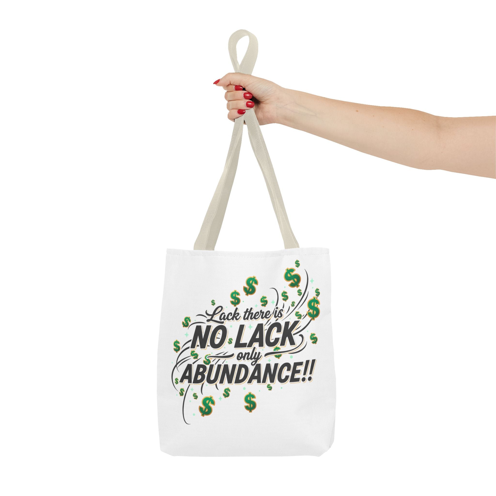 Abundance Tote Bag — "No Lack Only Abundance" Motivational Money Design