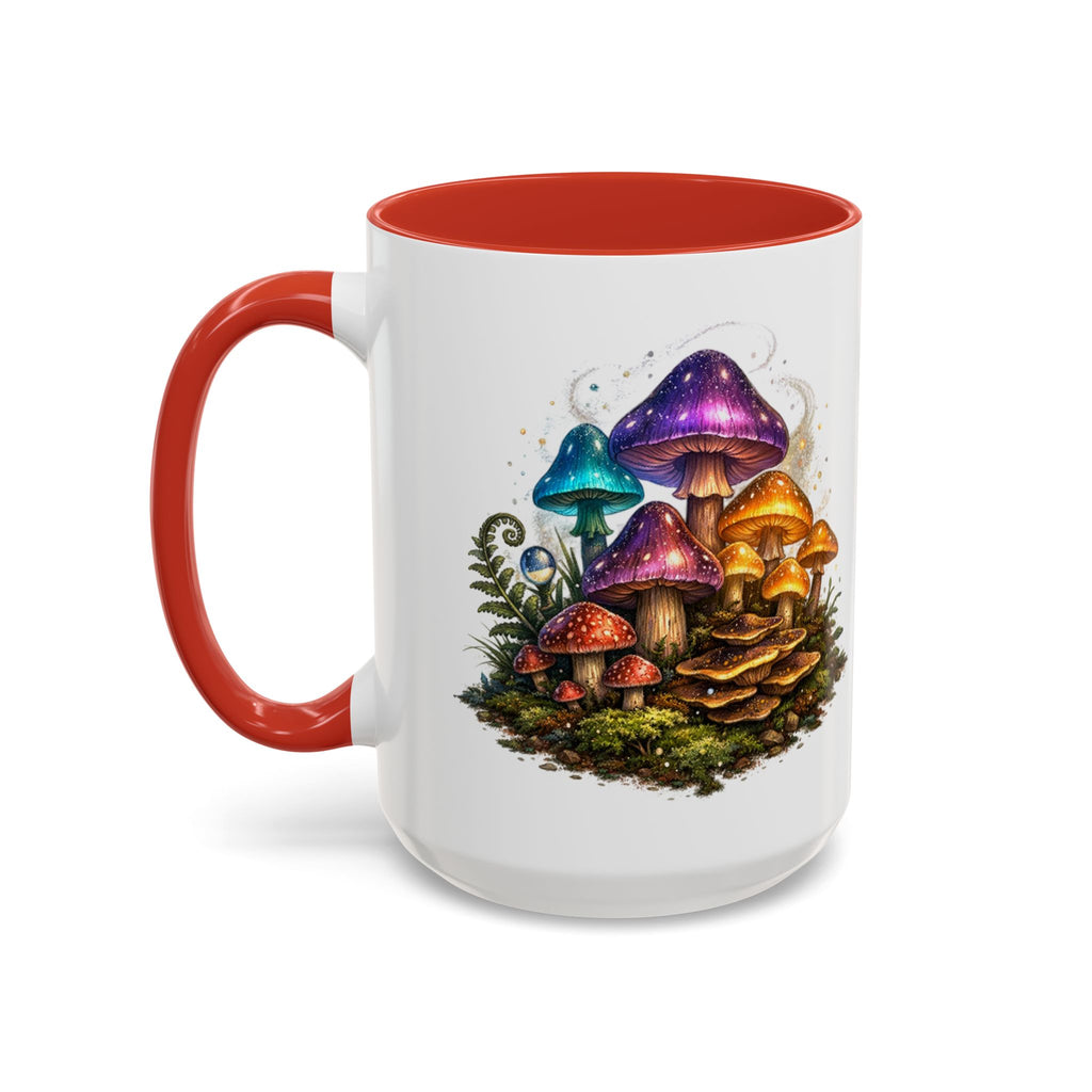 Colorful Fantasy Mushroom Coffee Mug — Accent Ceramic 11/15oz