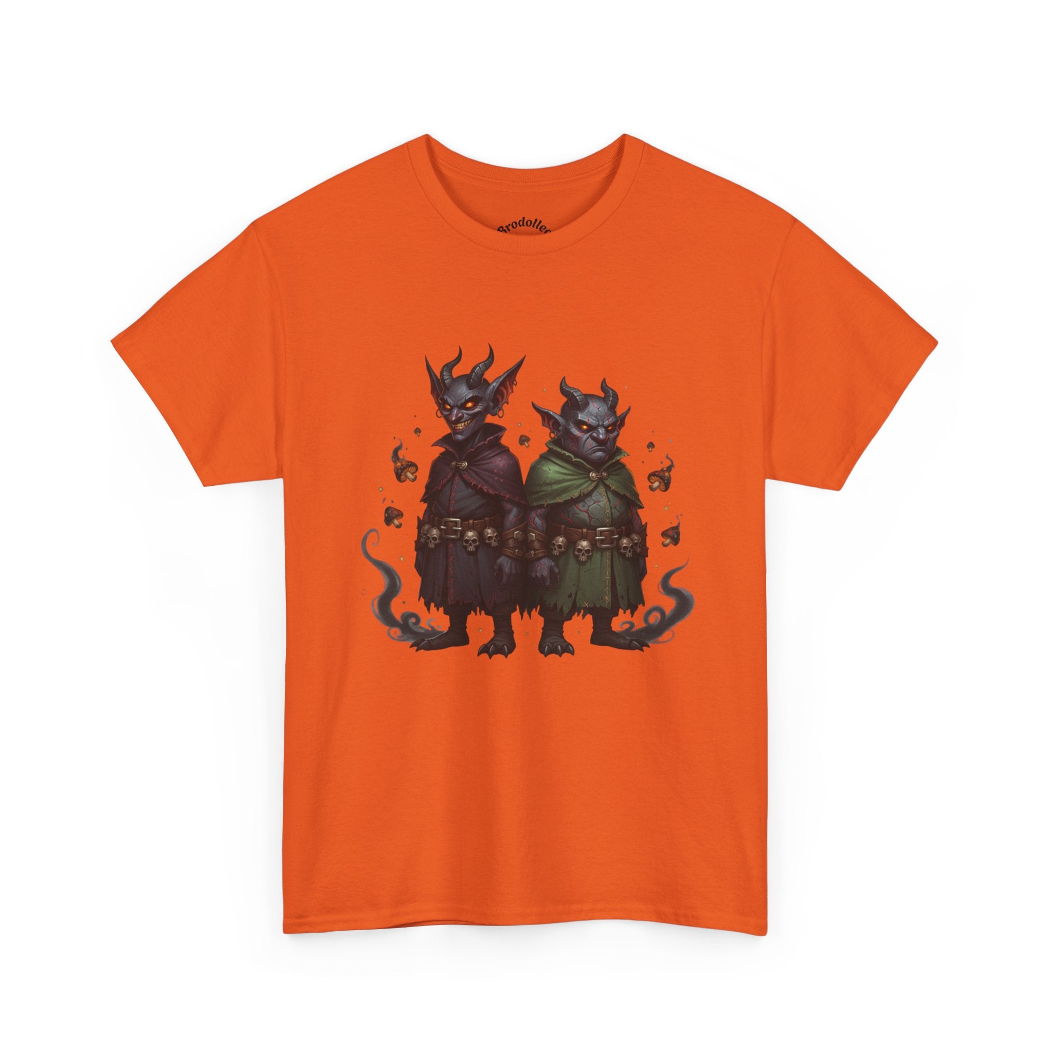 Demonic Twins Graphic Tee — Gothic Fantasy Demon Couple T-Shirt