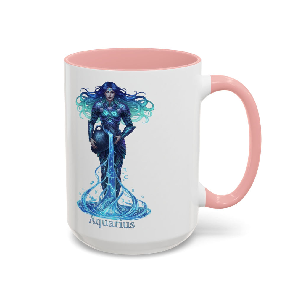 Aquarius Zodiac Coffee Mug — Water Bearer Astrology Accent Mug