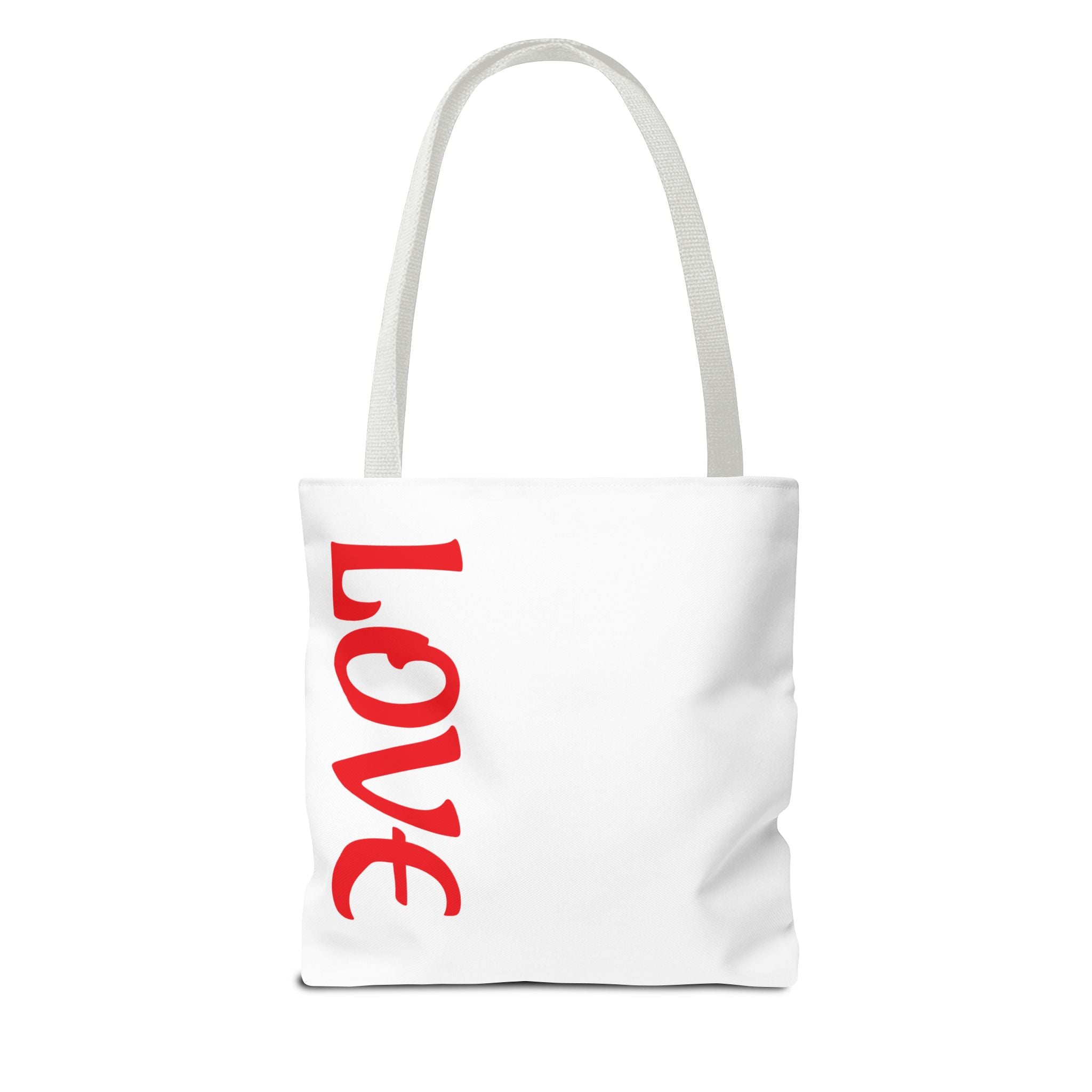 LOVE Vertical Red Tote Bag – Romantic Valentine’s Day Canvas Tote