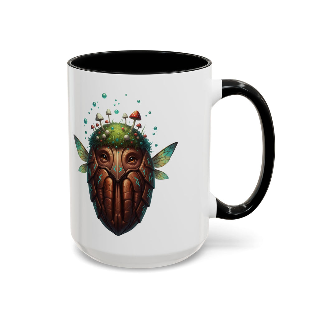 Mushroom Forest Mask Accent Coffee Mug — Fantasy Woodland Creature 11/15oz