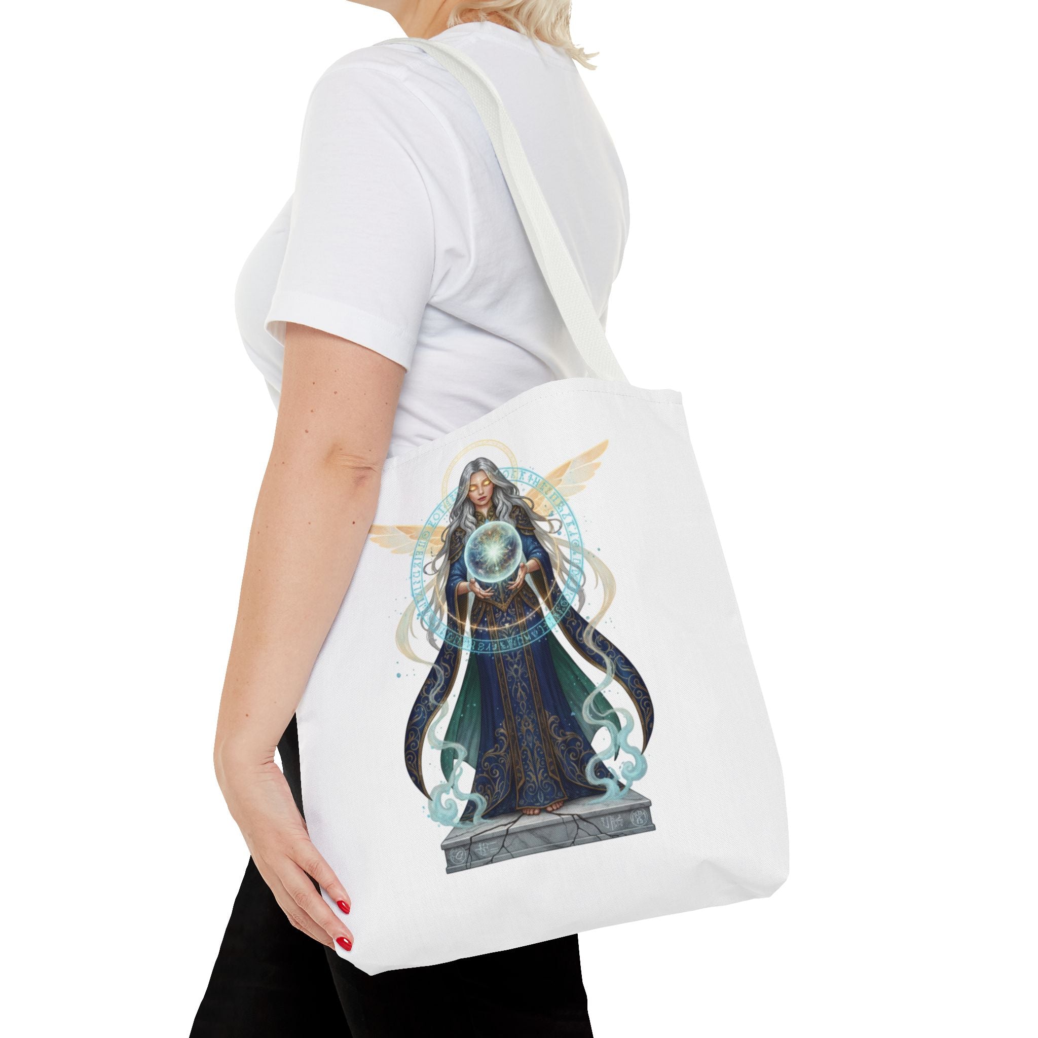 Mystic Oracle Tote Bag — Crystal Ball Seer Illustration